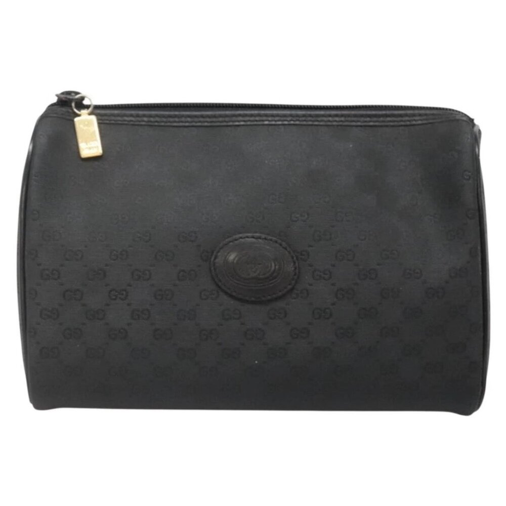 GUCCI Micro GG Supreme Pouch PVC Black Gold Auth 133307 - Picture 2 of 16